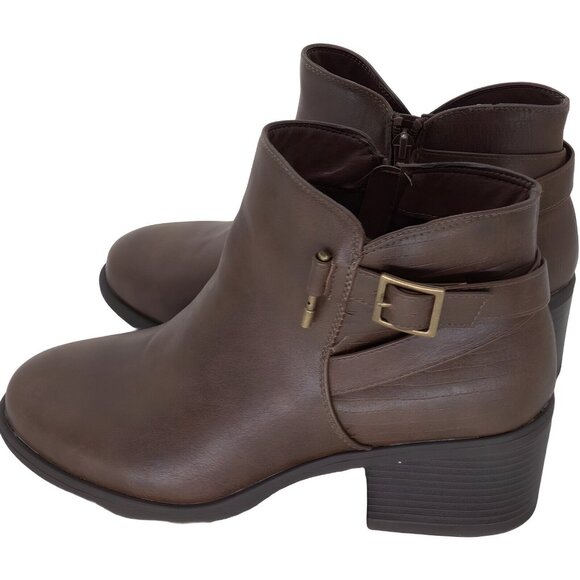 Luoika Women's Wide Width Ankle Boots Brown Short Boots Size 8.5 XW - Picture 3 of 5